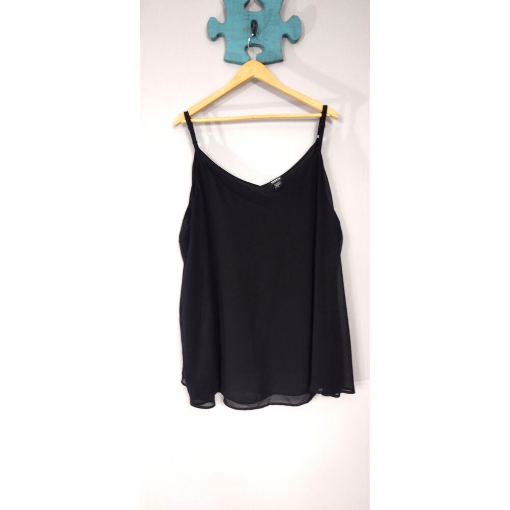 Torrid Black Chiffon Double Layer Cami Plus Size 5 5X Whimsigoth Witchy